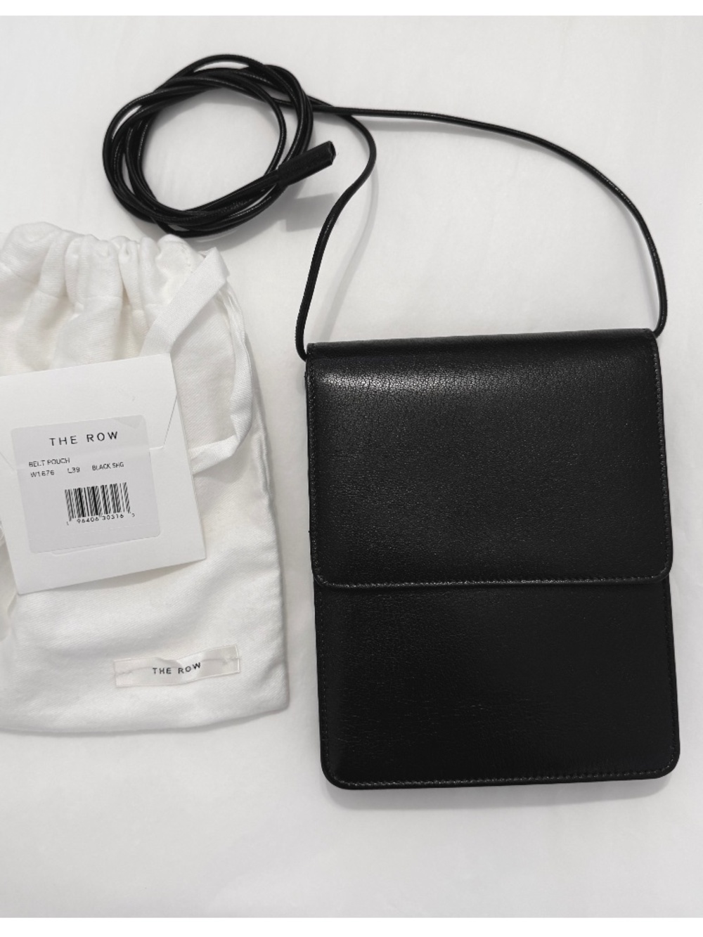 THE ROW Belt Pouch Crossbody Bag in Black Kidskin Leather